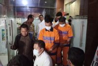 Para tersangka Tragedi Kanjuruhan Malang ditahan di Rutan Polda Jatim, (foto: Ady_kanalindonesia.com)