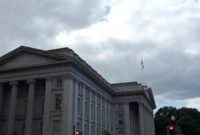 Gedung Departemen Keuangan AS terlihat di Washington. (Reuters)