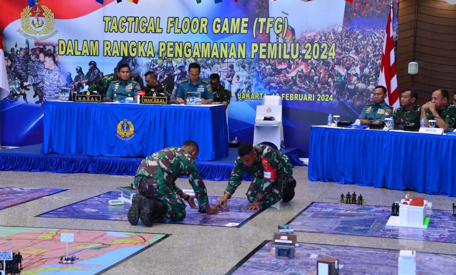 Danlantamal III Jakarta Hadiri Tactical Floor Game Pengamanan Pemilu Tahun 2024