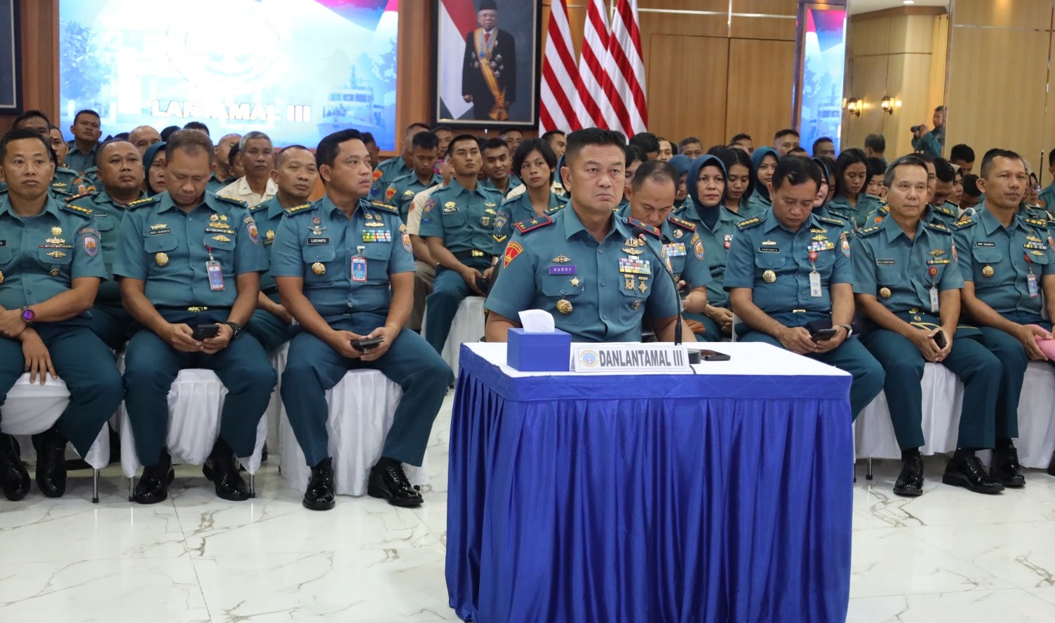 Melalui Vicon, Danlantamal III Jakarta Ikuti Entry Briefing Pangkoarmada I