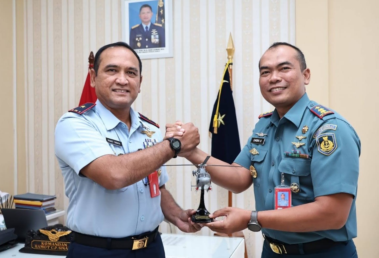 Jalin Silaturahmi, Danlanud Sam Ratulangi Terima Kunjungan Danlanudal Manado