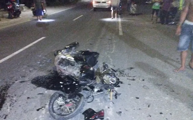 kondisi sepeda motor yang mengalami rusak parah