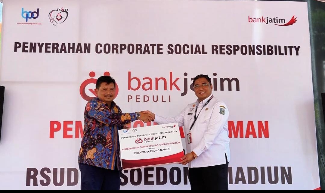 Optimalkan Pelayanan Kesehatan, Bank Jatim Bangun Taman RSUD dr. Soedono