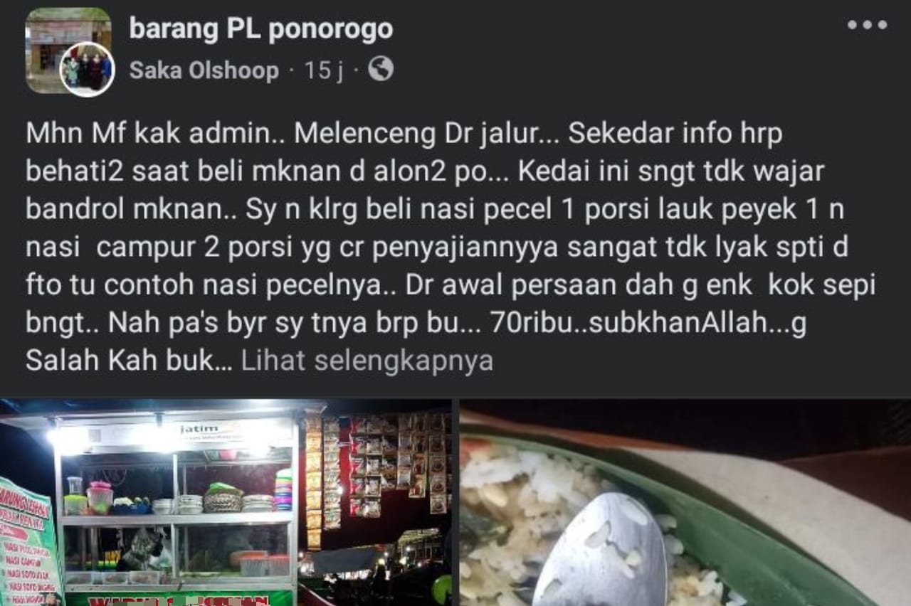 Viral Warung Nasi Pasang Tarif Tinggi pada Pengunjung Grebeg Suro, Disperdagkum hingga Bupati Ponorogo Buka Suara