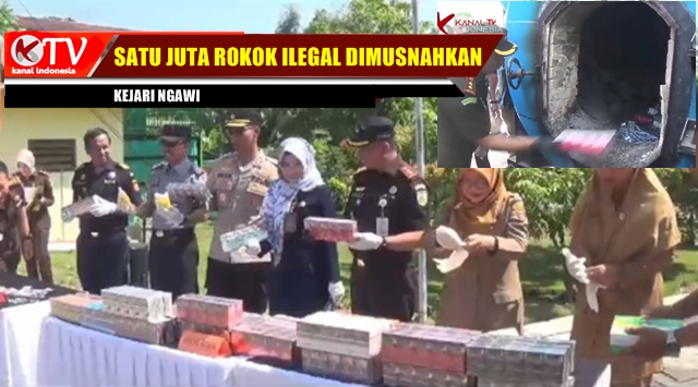 Video Pemusnahan Rokok Ilegal, Ngawi