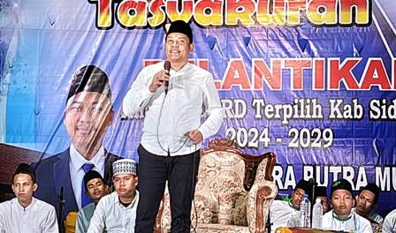 Plt Bupati Sidoarjo, Hadir Dalam Tasyakuran Anggota DPRD Terpilih Aditya Indra Putra Mualim