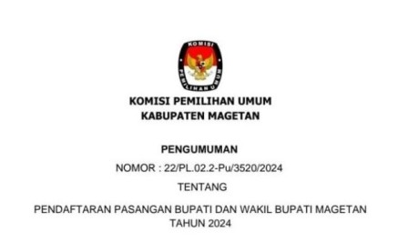 KPU Magetan Umumkan Pendaftaran Pasangan Calon Bupati dan Wakil Bupati