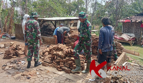 TMMD ke-122 Kodim 0809 Kediri Mulai Renovasi Rumah Tidak Layak Huni di Desa Pagung