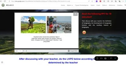 Tampilan Micro Web-Learning
Sumber: Dokumentasi lapangan