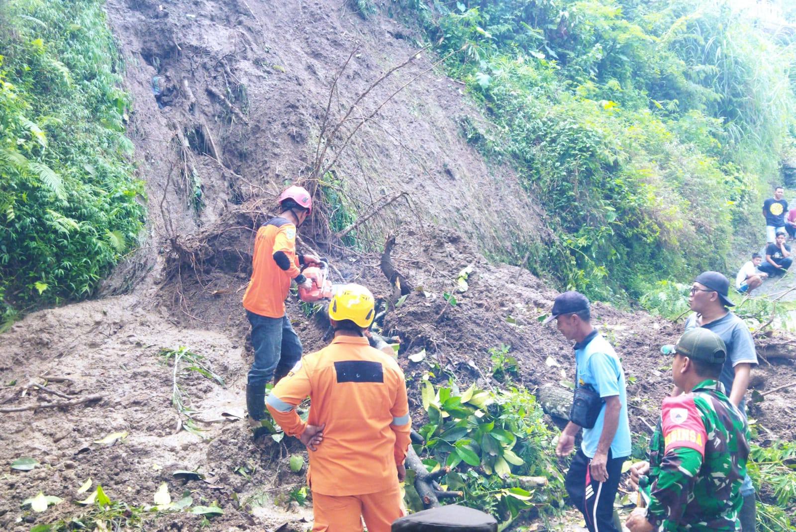 Hujan Lebat Sebabkan Tanah Longsor hingga Tutup Jalan Alternatif Wisata Ngebel Ponorogo