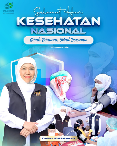 Hari Kesehatan Nasional 2024, Khofifah Ajak Masyarakat Terapkan Pola Hidup Bersih dan Sehat dengan Rajin Bergerak