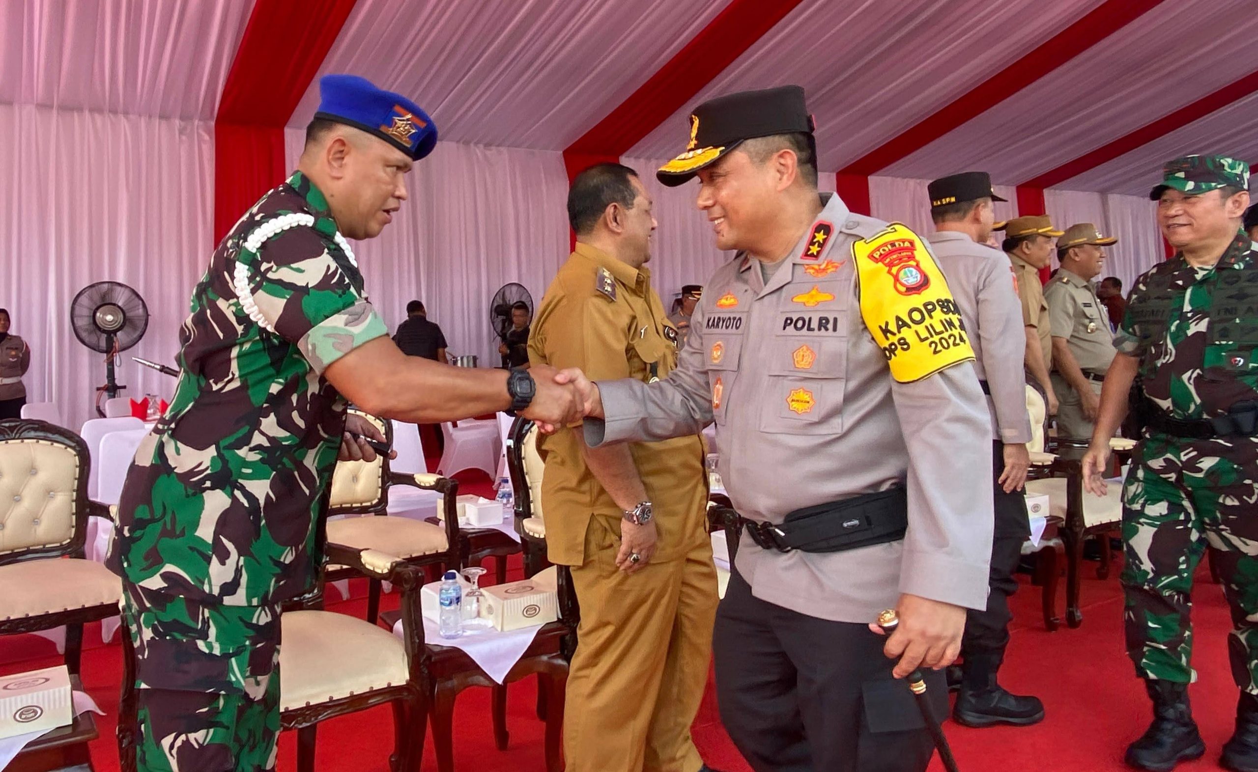 Danpom Koops Udara I Hadiri Apel Gelar Pasukan Operasi Lilin Jaya 2024