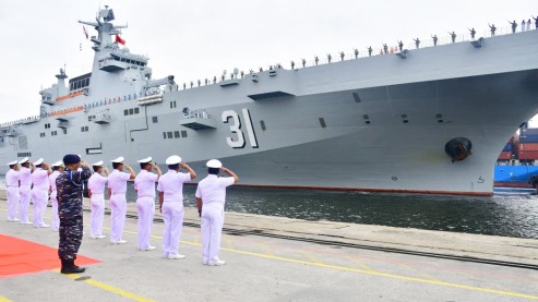 Lantamal III Jakarta Sambut Kedatangan Kapal Perang Angkatan Laut China