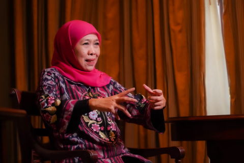Diwawancara CNA Singapura, Khofifah Sosialisasikan Jatim Sebagai Gerbang Baru Nusantara