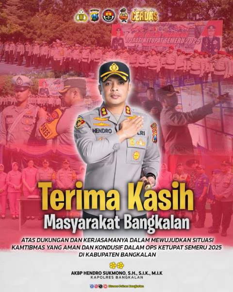 Pukul 24.00 Operasi Ketupat Semeru 2025 yang Berakhir Aman dan Sukses, Ditutup Kapolres Bangkalan