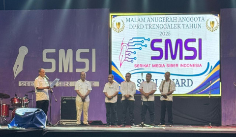 Pelantikan Pengurus SMSI Trenggalek, Herman: Kami Sumbang PAD Puluhan Juta