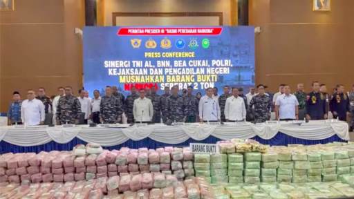 Danlantamal III  Jakarta Ikuti Pemusnahan  Barang Bukti Narkoba