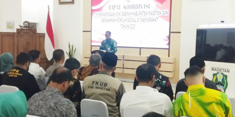 Jelang Bulan Pencak Silat, Bakesbangpol Magetan Gelar Rakor Kewaspadaan Dini