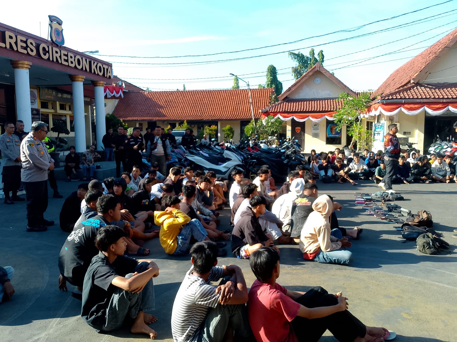 Polres Cirebon Kota Amankan 97 Remaja dalam Aksi Balap Liar, 57 Motor Disita