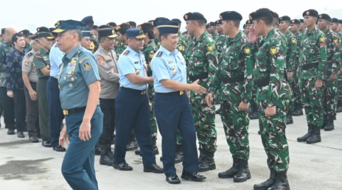 Berikan Ucapan Selamat, Pangkoopsud I Hadiri Penyambutan Kontingen TNI Patriot II Prancis