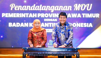 Bersama Badan Karantina Indonesia Dirikan Pusat Instalasi Karantina Terpadu Pertama di Indonesia, Gubernur Khofifah Optimistis Akan Tingkatkan Efisiensi dan Daya Saing