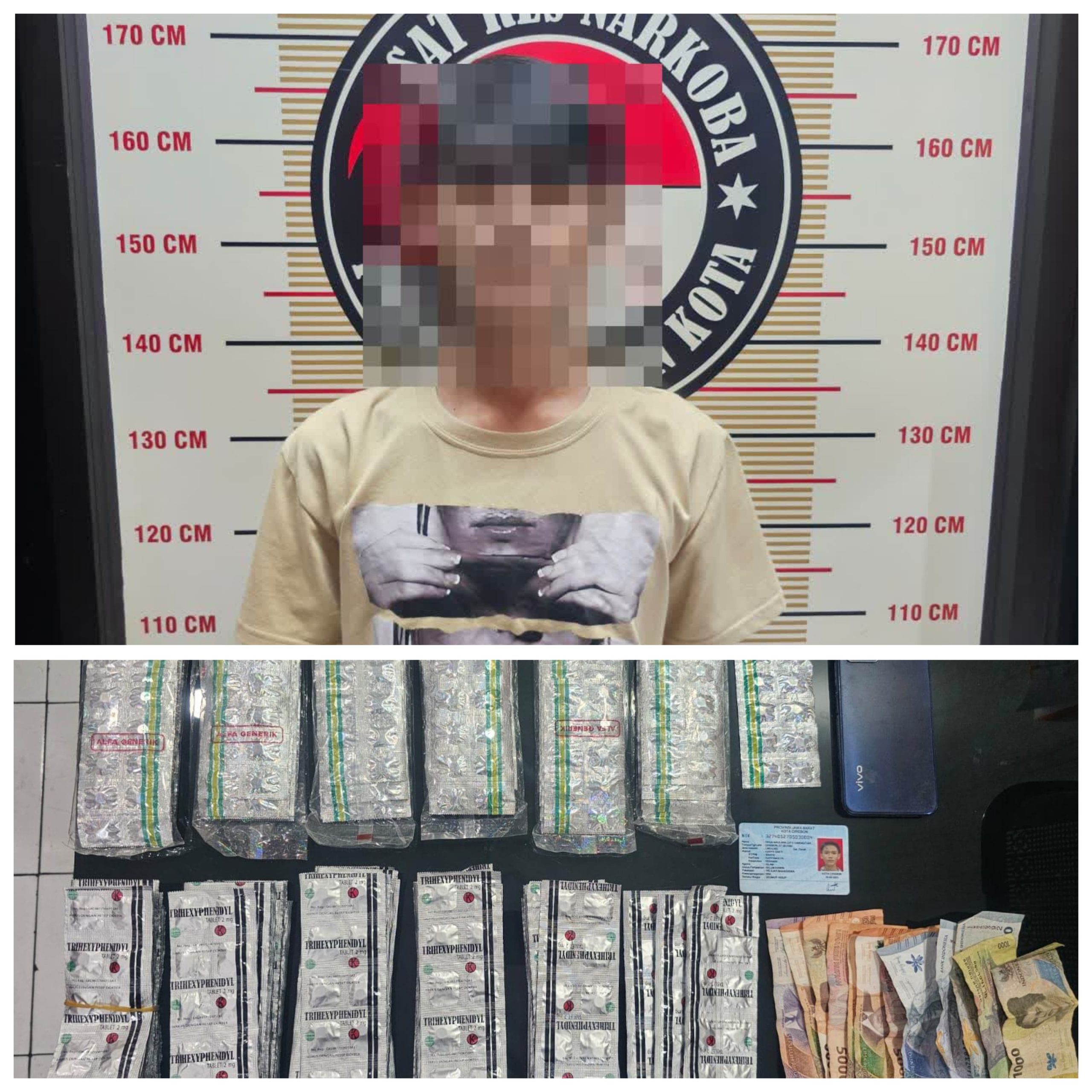 Simpan Ratusan Obat Terlarang, Seorang Pemuda Ditangkap Satresnarkoba Polres Cirebon Kota