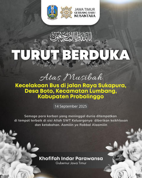 Gubernur Khofifah Sampaikan Duka Mendalam atas Kecelakaan Bus Pariwisata Rombongan Nakes di Kawasan Bromo