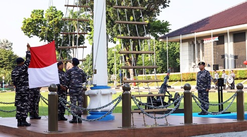 Tingkatkan Jiwa Nasionalisme, Seskoal Gelar Apel dan Upacara Bendera