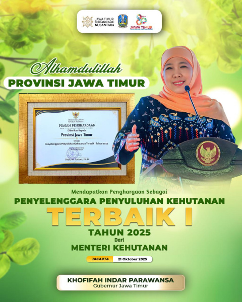 Pemprov Jatim Raih Penghargaan Tertinggi Nasional Bidang Penyuluhan Kehutanan