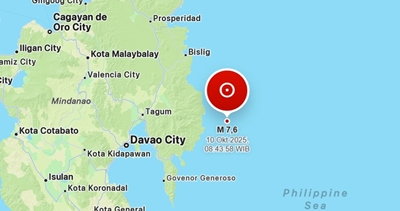 Gempabumi Tektonik M7,6 di Laut Filipina, Kepulauan Talaud, Sulawesi Utara Potensi tsunami