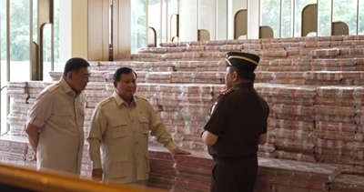 Presiden Prabowo Saksikan Penyerahan Uang Pengganti Kerugian Negara Kasus Korupsi CPO Senilai Lebih dari Rp 13,2 Triliun