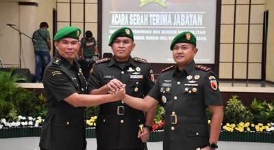Tongkat Komando Dandim 0802/Ponorogo Berpindah: Letkol Inf Dwi Soerjono Digantikan Letkol Arh Farauk Saputra