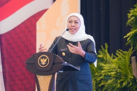 Gubernur Khofifah : Rakor Forkopimda Provinsi, Kabupaten/Kota, dan Forkopimcam se-Jatim, Gaungkan Semangat Rembug–Nyekrup Jaga Stabilitas Jawa Timur