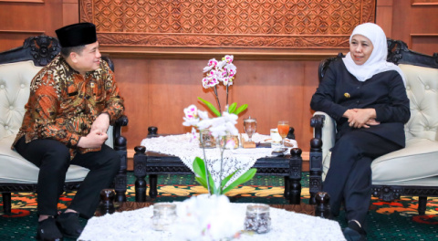 Khofifah Bahas Strategi Penyelesaian Masalah Pertanahan Bersama Kepala BPN Jatim