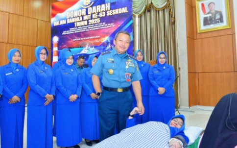 Sambut HUT ke 63 Seskoal, Danseskoal Tinjau Langsung Pelaksanaan Donor Darah