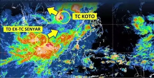 Peringatan Dini: Ex-Siklon Tropis SENYAR Berpotensi Menguat Lagi Dekat Tarempa, KOTO Menjauhi Indonesia