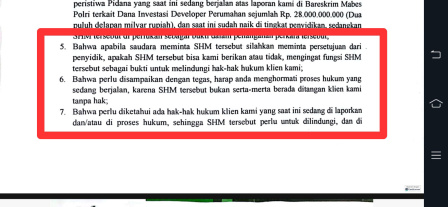 Soal Permintaan Tiga Agunan SHM oleh Subandi, Kuasa Hukum RM Tegas: Ambil di Penyidik Bareskrim Mabes Polri