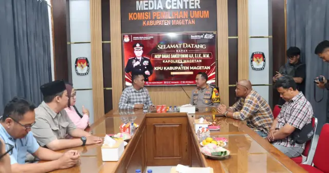 Kapolres Magetan Temui KPU, Perkuat Koordinasi Keamanan dan Data Pemilih