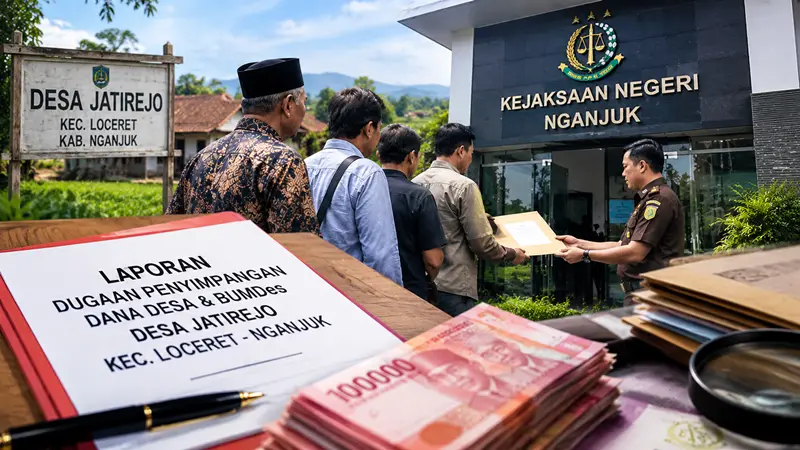 Dana Desa Nganjuk Diduga Bermasalah Rp345 Juta, Warga Jatirejo Lapor Kejaksaan